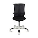 Fauteuil pivotant pour enfant S'neaker, sans accoudoirs, siège en auge, dossier en maille 3D, gris foncé/noir/blanc
