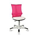 Fauteuil pivotant pour enfant S'neaker, sans accoudoirs, siège en auge, dossier en maille 3D, rose/blanc