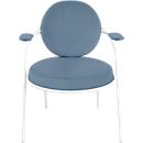 Fauteuil Saturne Meet by Paperflow - 1 place - avec accoudoirs - l. 700 x P 730 x H 880 mm - tube d'acier blanc - similicuir bleu 