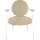 Fauteuil Saturne Meet by Paperflow - 1 place - avec accoudoirs - l. 700 x P 730 x H 880 mm - tube d'acier blanc - similicuir ivoire