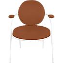 Fauteuil Saturne Meet by Paperflow - 1 place - avec accoudoirs - l. 700 x P 730 x H 880 mm - tube d'acier blanc - similicuir rouille
