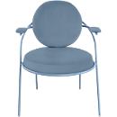 Fauteuil Saturne Meet by Paperflow - 1 place - avec accoudoirs - l. 700 x P 730 x H 880 mm - tube d'acier bleu- similicuir bleu