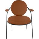 Fauteuil Saturne Meet by Paperflow - 1 place - avec accoudoirs - l. 700 x P 730 x H 880 mm - tube d'acier noir - similicuir rouille
