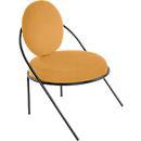 Fauteuil Saturne Meet by Paperflow - 1 place - avec accoudoirs - l. 700 x P 730 x H 880 mm - tube d'acier noir - similicuir safran