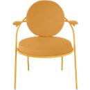 Fauteuil Saturne Meet by Paperflow - 1 place - avec accoudoirs - l. 700 x P 730 x H 880 mm - tube d'acier safran - similicuir safran