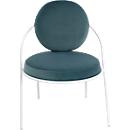 Fauteuil Saturne Meet by Paperflow - 1 zits - B 700 x D 730 x H 880 mm - stalen buis wit - fluweel blauw