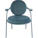 Fauteuil Saturne Meet by Paperflow - 1 zits - met armleuningen - B 700 x D 730 x H 880 mm - stalen buis blauw- fluweel blauw