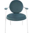 Fauteuil Saturne Meet by Paperflow - 1 zits - met armleuningen - B 700 x D 730 x H 880 mm - stalen buis wit - fluweel blauw