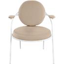 Fauteuil Saturne Meet by Paperflow - 1 zits - met armleuningen - B 700 x D 730 x H 880 mm - stalen buis wit- fluweel ivoor