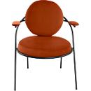 Fauteuil Saturne Meet by Paperflow - 1 zits - met armleuningen - B 700 x D 730 x H 880 mm - stalen buis zwart - fluweel roest