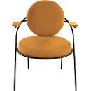 Fauteuil Saturne Meet by Paperflow - 1 zits - met armleuningen - B 700 x D 730 x H 880 mm - stalen buis zwart - fluweel saffraan