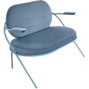 Fauteuil Saturne Meet by Paperflow - 2 places - avec accoudoirs - l. 1180 x P 730 x H 880 mm - tube d'acier bleu - similicuir bleu