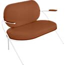 Fauteuil Saturne Meet by Paperflow - 2 zits - met armleuninigen - B 1180 x D 730 x H 880 mm - stalen buis wit - kunstleer roest - set van 2