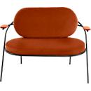 Fauteuil Saturne Meet by Paperflow - 2 zits - met armleuninigen - B 1180 x D 730 x H 880 mm - stalen buis zwart - fluweel roest