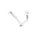 Fellowes Dual Monitor Arm Platinum, voor 2 schermen tot 32″ & tot 8 kg, draai- & kantelbaar, 360° draaibaar, 2 USB-poorten, kabelbeheer, wit