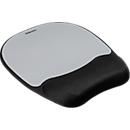 Fellowes mouse pad with wrist rest, with memory foam, black/silver