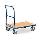 fetra® Chariot pliant, plateau en bois composite, 2 roulettes pivotantes et 2 fixes, 1000 x 700 mm