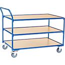 Fetra Etagewagen met 3 etages, L 1200 x B 800 mm, draagvermogen 300 kg, briljantblauw RAL 5007
