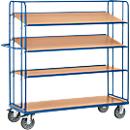 Fetra Etagewagen met 4 legborden, B 1830 x D 620 x H 1800 mm, draagvermogen 500 kg, briljantblauw RAL 5007