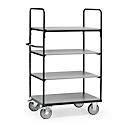 fetra Shelf Trolley 'Grey Edition', acier, gris anthracite, 4 étagères, L 1200 x l 800 mm, jusqu'à 600 kg