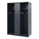Feuerwehrspind C+P Evolo Maxi, 4 Abteile für 2 Personen, ohne Helmhalter, Bodengleiter, B 1300 x T 600 x H 1850 mm, RAL 7016 Anthrazitgrau