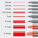 Feutre pour transparent universel, M, résistant à l’eau, rouge, 10 p.