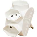 Fiche de dérivation brennenstuhl®, 3x, en forme d'étoile, IP20, plastique, blanc