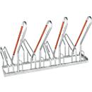 Fietsenrek, 1-zijdig, voor banden tot B 55 mm, B 1400 x D 385 x H 815 mm, staal gegalvaniseerd, 4 parkeerplekken