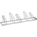 Fietsenrek, 1-zijdig, voor banden tot B 55 mm, B 1750 x D 1850 x H 500 mm, B 1750 x D 1850 x H 500 mm, gegalvaniseerd staal, 5 parkeerplaatsen, gemonteerd.