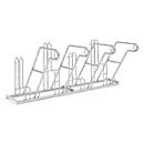 Fietsenrek WSM, 1-zijdig, voor banden tot B 55 mm, B 2000 x D 390 x H 800 mm, staal gegalvaniseerd, 4 parkeerplekken
