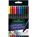Fineliner FABER-CASTELL Grip, lijndikte 0,4 mm, ergonomische gripzone, voor rechts- &amp; linkshandigen, afwasbaar, geassorteerde kleuren, 10 stuks in kartonnen doos