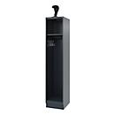 Fire department locker C+P Evolo EXPERT, 1 compartment, with plinth, W 400 x D 500 x H 1950 mm, RAL 7016 anthracite gray/RAL 7016 anthracite gray