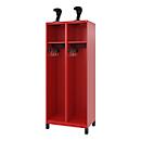 Firefighter locker C+P Evolo EXPERT, 2 compartments, W 800 x D 500 x H 1850 mm, RAL 3000 fire red/RAL 7021 black gray