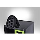 Firefighter locker C+P Evolo EXPERT, 3 compartments, W 1200 x D 500 x H 1850 mm, RAL 7016 anthracite gray/RAL 7021 black gray