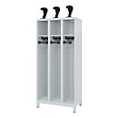 Firefighter locker C+P Evolo EXPERT, 3 compartments, W 900 x D 500 x H 1850 mm, RAL 7035 light gray/RAL 7035 light gray