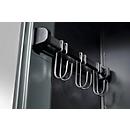 Firefighter locker C+P Evolo Kombi, 4 compartments for 2 people, without helmet holder, floor gliders, W 1200 x D 500 x H 1850 mm, RAL 7016 anthracite gray