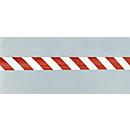 Fita de barreira, filme de polietileno, 100 m/ 500 m x 80 mm, chocalho vermelho e branco, 1 rolo