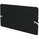 Flex akoestische achterwand, 40 mm dik, met adapter, geluidsabsorberend, modulair uitbreidbaar, tafelbevestiging, B 1800 x H 600 mm, zwart