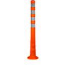 Flexible barrier post, recovers its original shape, H 1000 mm, orange-silver