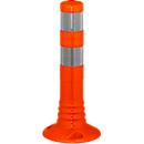 Flexible barrier post, returns to its original shape, H 450 mm, orange-silver