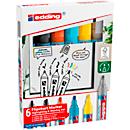 Flipchartmarker Set Edding Highlighting + Shading, 6-teilig, Strichstärke 1,5-3/1-5 mm, nachfüllbar, farbsortiert