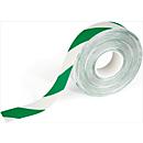 Floor marking tape Durable, two-coloured, self-adhesive, 30 m long, green/white