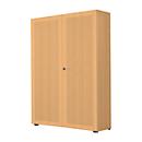 Flügeltürenschrank, 2-türig, Akustikfront, 1000 x 2300 mm, 6 OH, Buche-Dekor