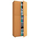 Flügeltürenschrank, aus Holz, 5 OH, Griffknöpfe, höhenverstellbare Fachböden, B 700 x T 400 x H 1780 mm, Buche