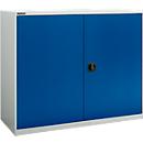 Flügeltürenschrank Schäfer Shop Select MS-i 12412, Stahlblech, B 1200 x T 400 x H 1215 mm, 3 OH, Lichtgrau/Enzianblau, bis 150 kg 