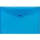 FolderSys documenthoes, A4 liggend, drukknoopsluiting, PP, blauw transparant