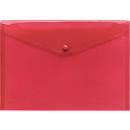 FolderSys documenthoes, A4 liggend, drukknoopsluiting, PP, rood transparant