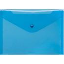 FolderSys documenthoes, A5 liggend, drukknoopsluiting, PP, blauw transparant
