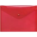 FolderSys documenthoes, A5 liggend, drukknoopsluiting, PP, rood transparant