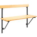 Folding bench, wood, L 1200 mm, anthracite (RAL 7016)